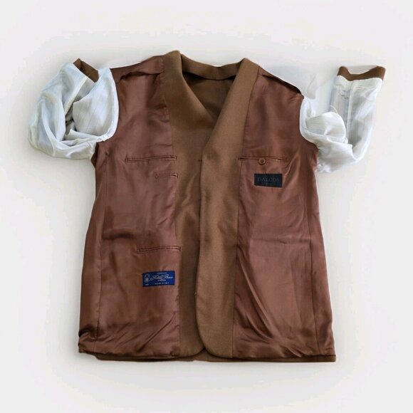 Dalcos Lanificio Fratelli Bacci Jacket Men IT 54 US 44 Brown Wool Cashmere 3B LS - Picture 11 of 16